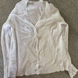 Primark White Striped Cardigan
